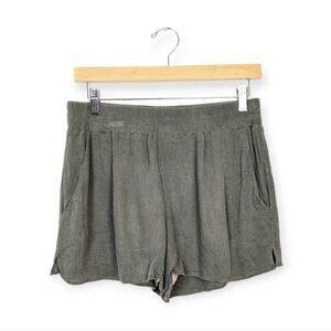 Lavender Brown Shorts M Charcoal Rayon Pull On Casual Lightweight